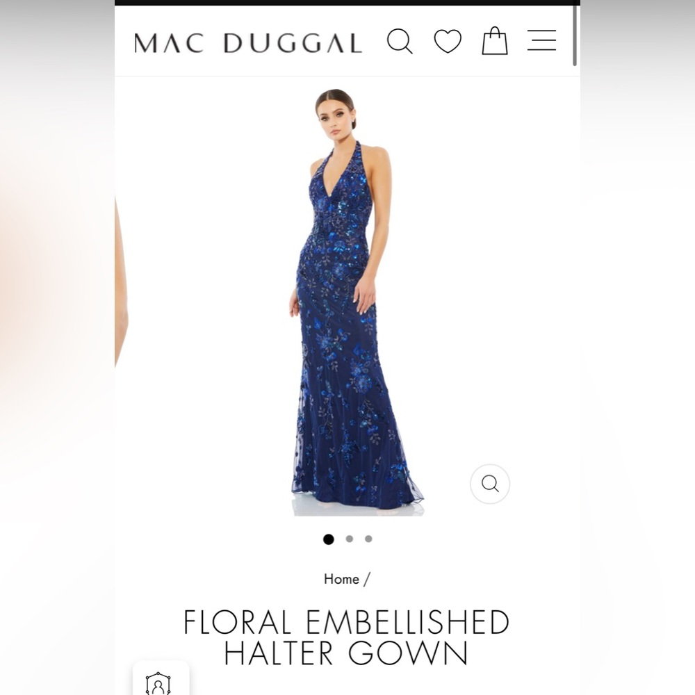 Mac Duggal FLORAL EMBELLISHED HALTER GOWN size 0. New without tags attached.